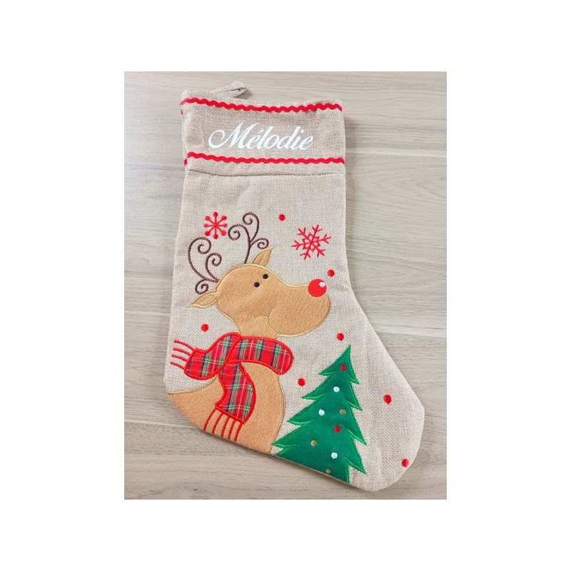 Chaussettes Noël Renne Personnalisée