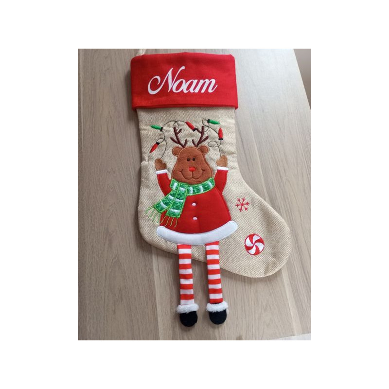 Chaussettes Noël Renne Personnalisée 2