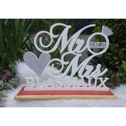 Mr Mrs Mariage Bois Personnalisée